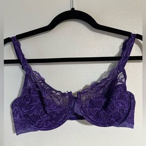Lacy purple bra